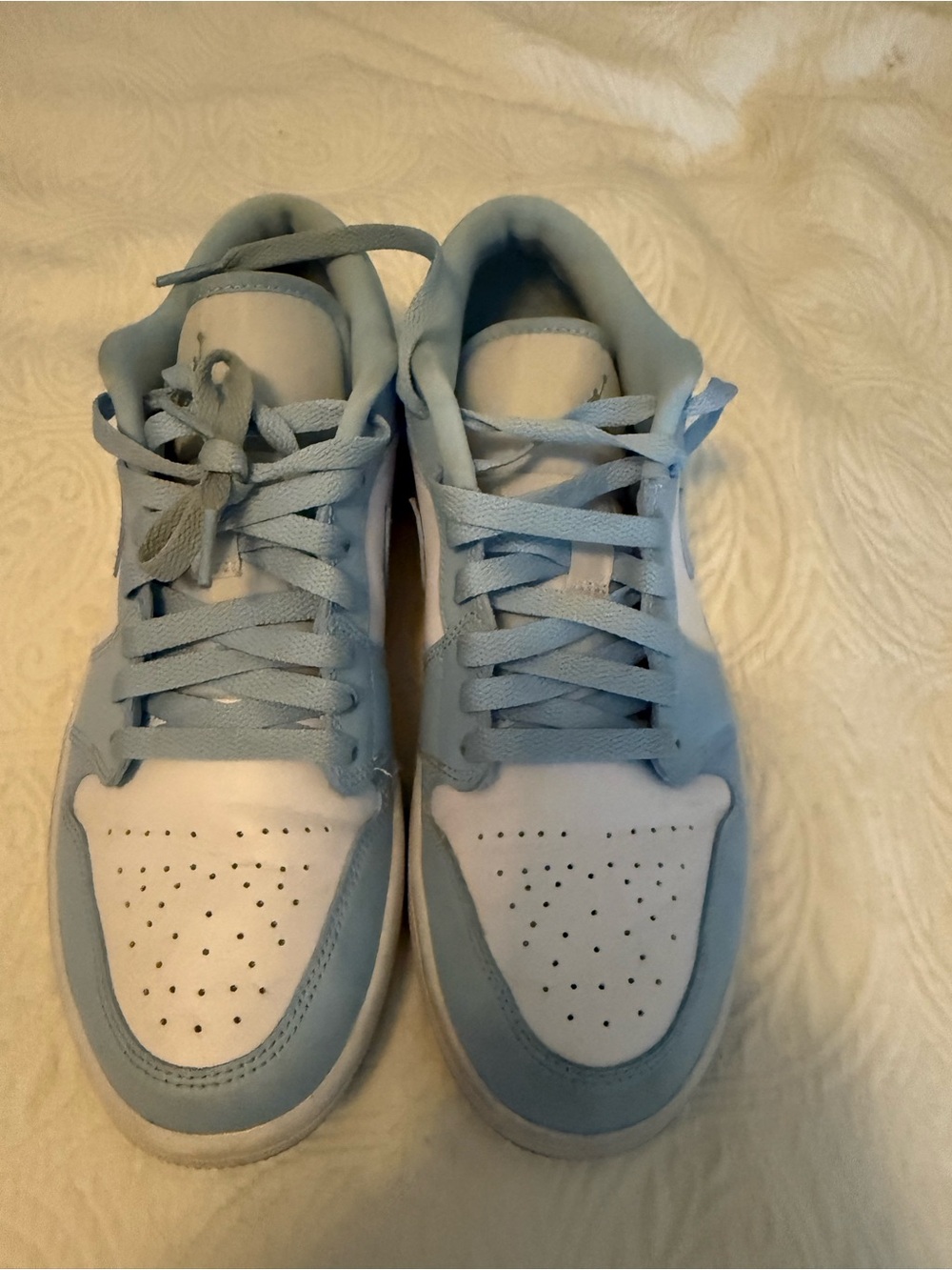 Ladies Nike Air Jordan’s 9.5 Light Blue and White